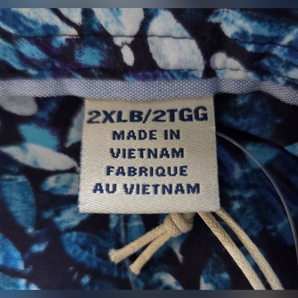 NEW TOMMY BAHAMA THE SIESTA KEY AZUL FRONDS BUTTON DOWN. - Picture 5 of 8